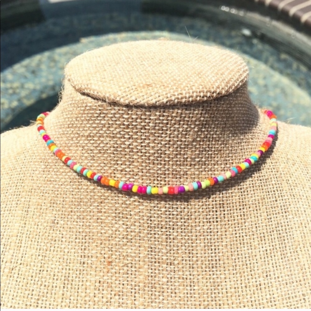Multicolored beaded choker - Picture 1 of 6